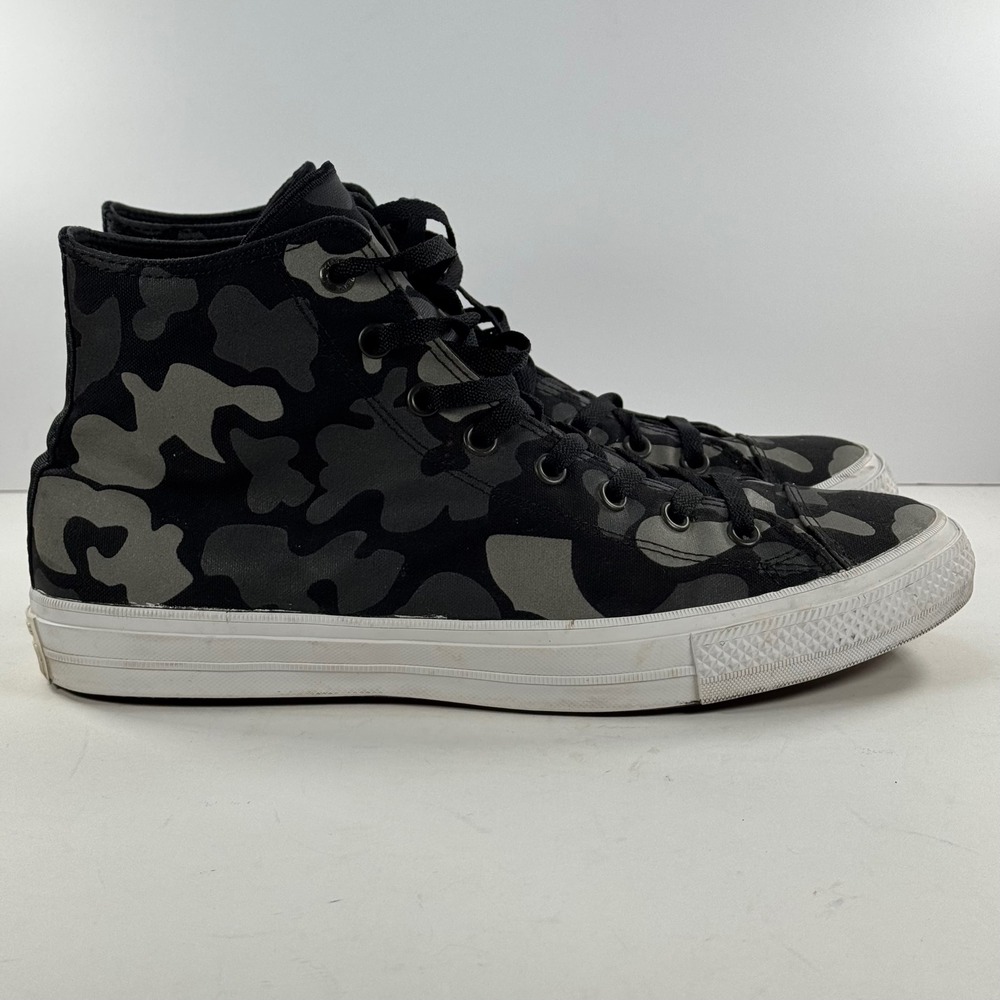 Converse Chuck Taylor All Star II High Top Black Grey Camo Sneakers Men's‎ 12